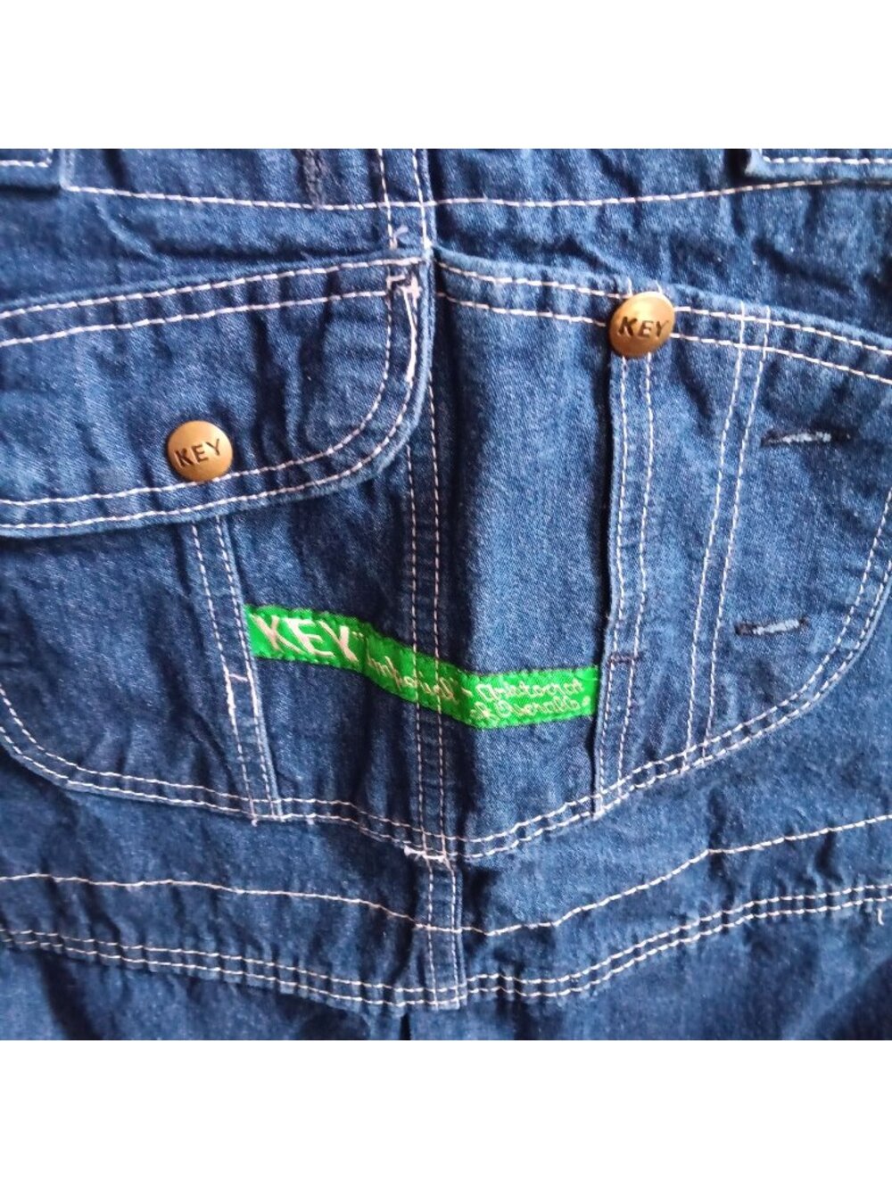 Vintage Overalls 42x29 Key Denim Made Mexico 1990's Workwear Dark Wash